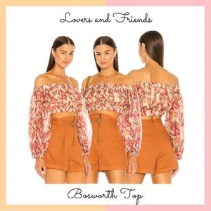 Lovers + Friends Floral Off the Shoulder Crop Top